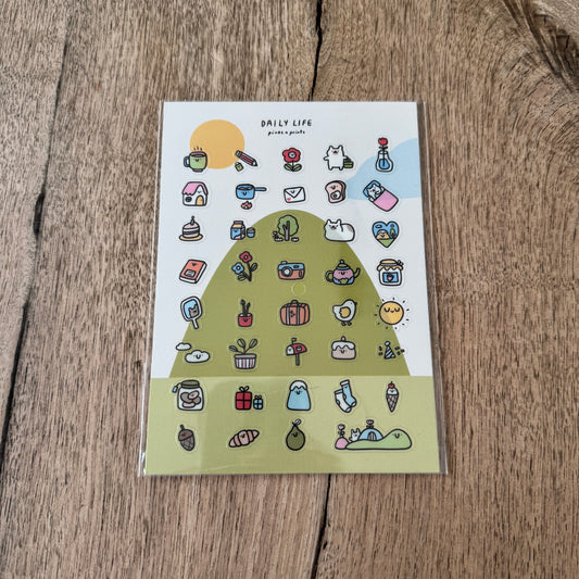 Daily life transparent sticker sheet