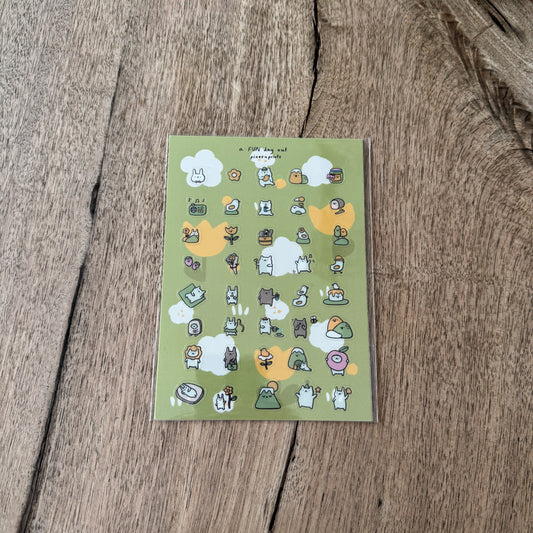 A fun day out transparent sticker sheet