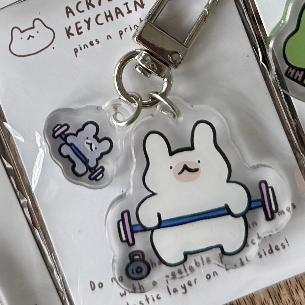 Working out acrylic keychain