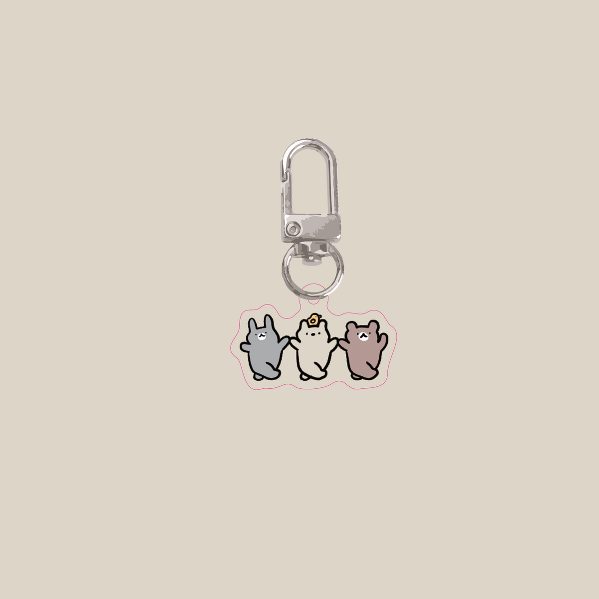 3 friends acrylic keychain