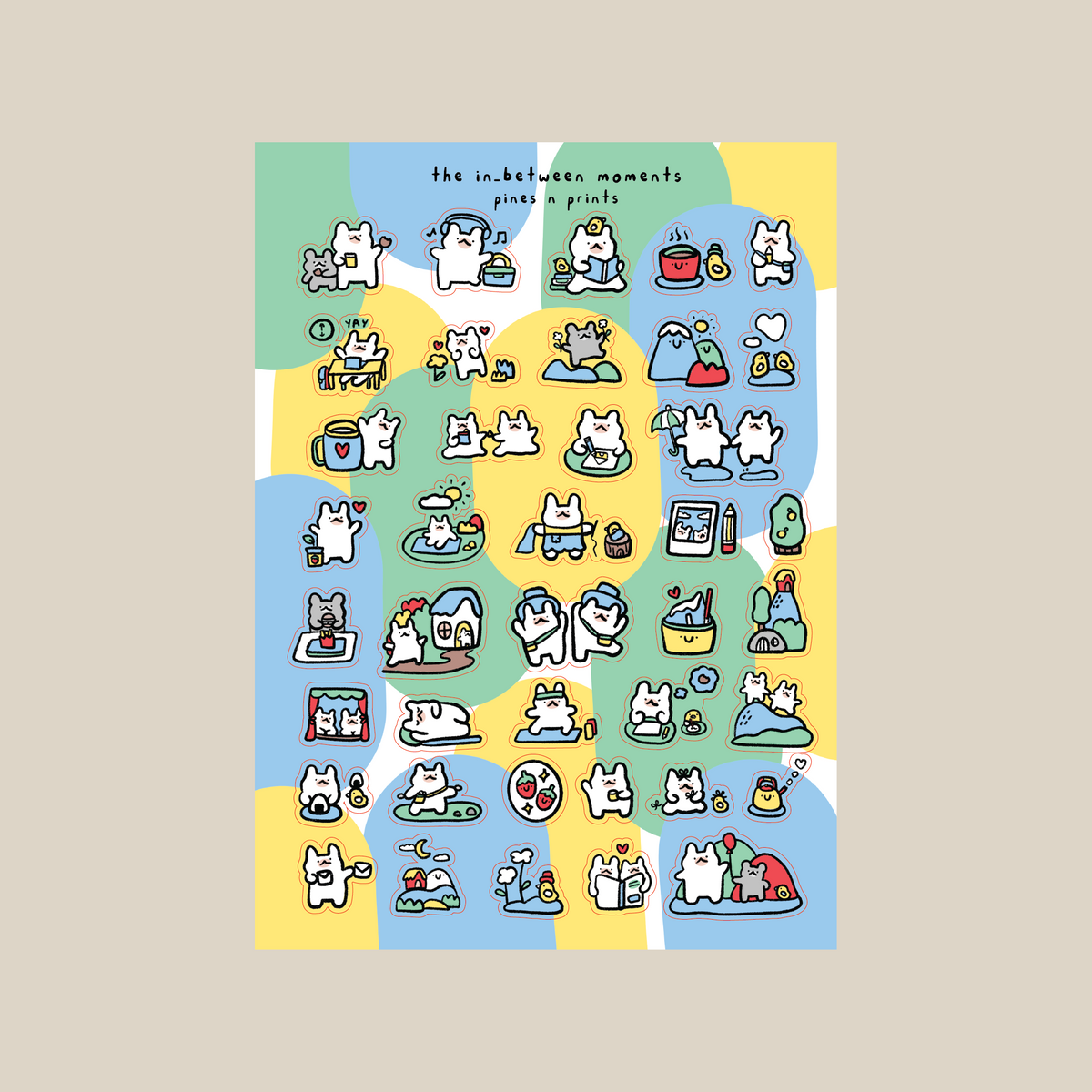 In between moments transparent sticker sheet