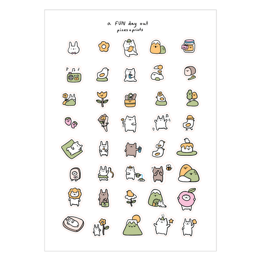A fun day out transparent sticker sheet