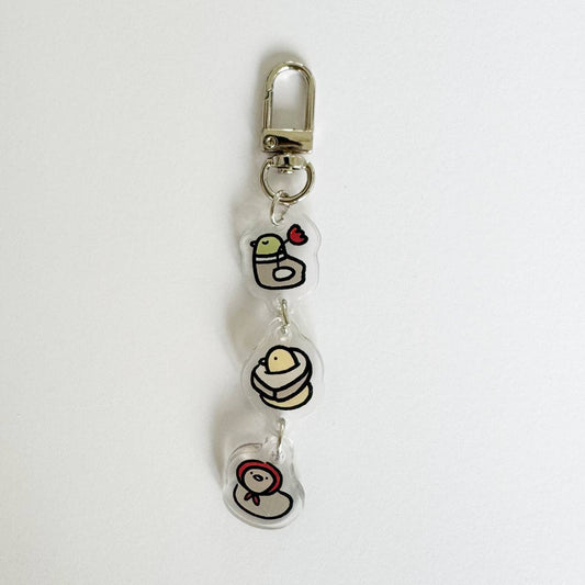 Duck friends acrylic keychain