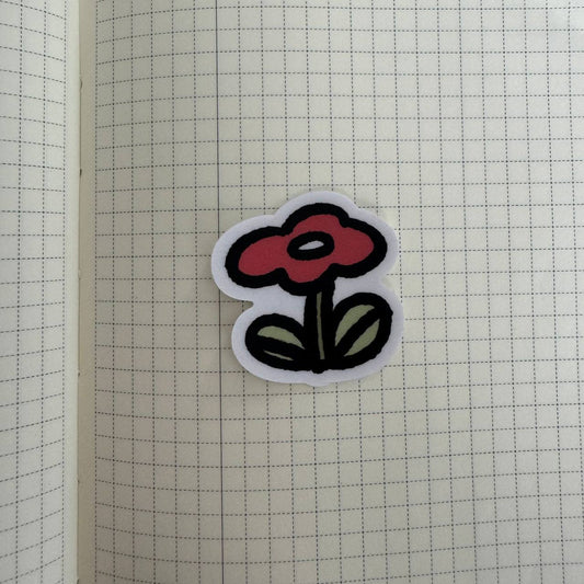 Red flower (Tiny vinyl sticker)
