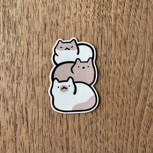 Cat loaf stack vinyl sticker