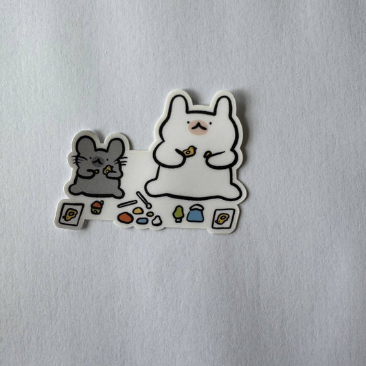 Clay besties vinyl sticker