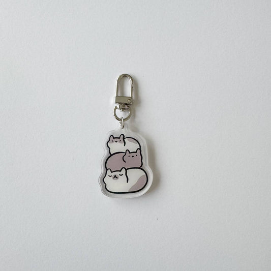 Cat loaf trio acrylic keychain