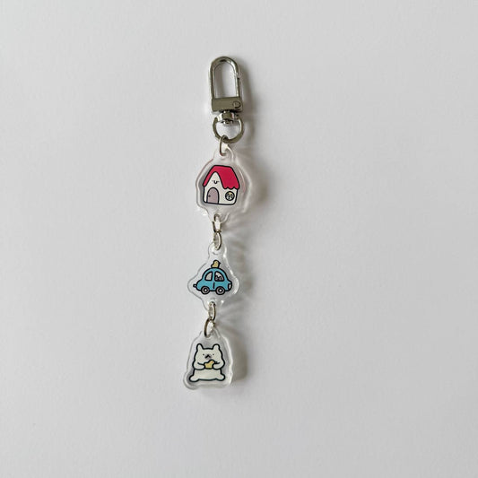 House cat car acrylic keychain