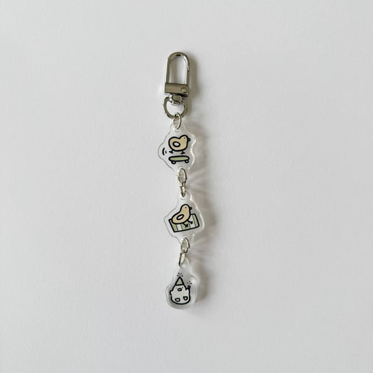 Chicks on a skateboard acrylic keychain